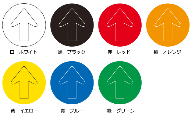 足元矢印サインステッカー直進